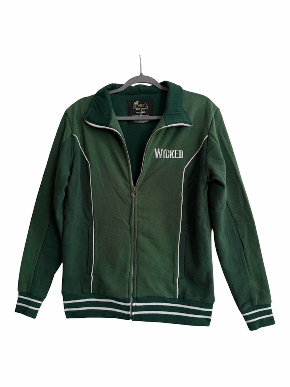 Wicked Green Full-Zip Hoodie Jacket Unisex  size Medium BROADWAY